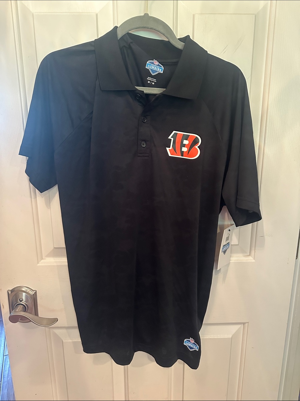 Cincinnati Bengals Black Men's Camo Polo Shirt - Official NFL Medium NWT